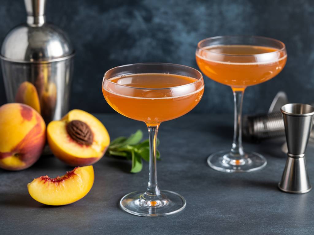 Peach sidecar recipe for a fruity take on a cocktail classic