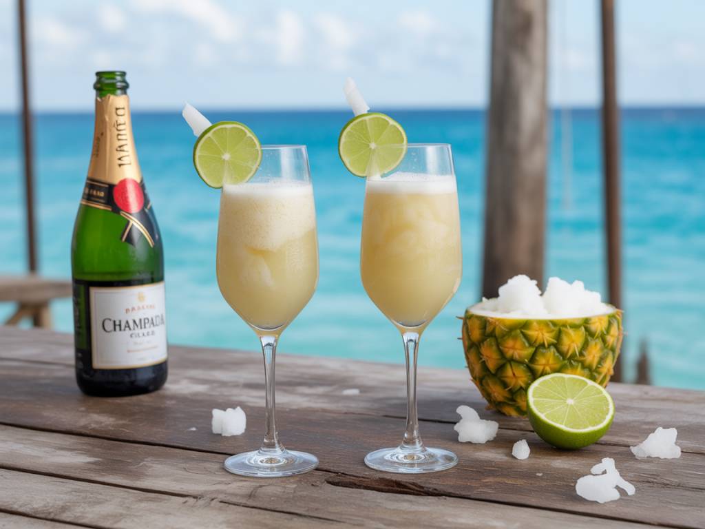 How to mix a champagne pina colada for a sparkling escape